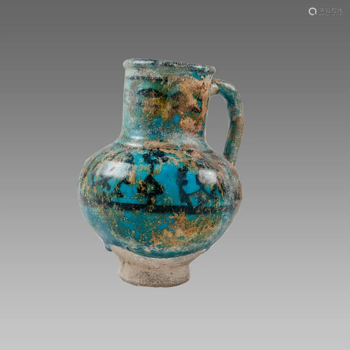 Ancient Islamic Persian Kashan Ceramic Jug c.13th