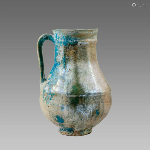 Ancient Islamic Persian Kashan Ceramic Jug c.13th