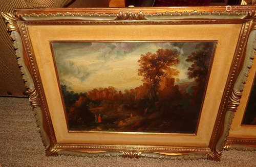 PAIR OF DUTCH LANDSCAPE PAINTINGS SIGNED VAN GRAS