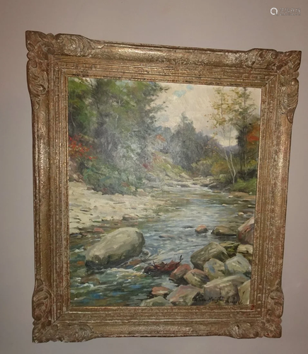 OIL ON CANVAS PAINTING LOUIS ASTON KNIGHT LANDSCAPE