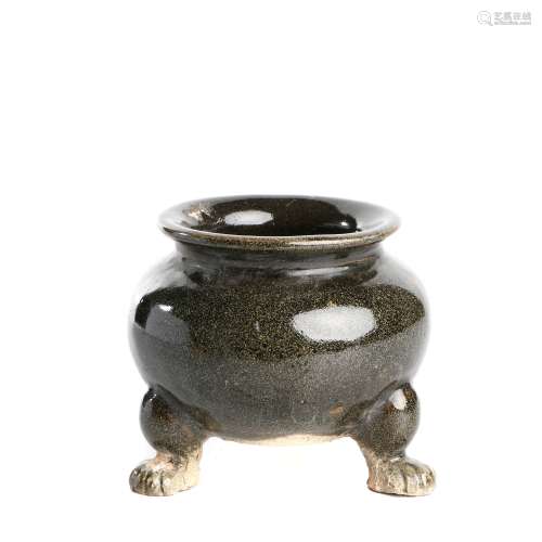 chinese black glazed porcelain tripod censer