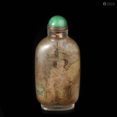 chinese crystal inside-painted snuff bottle