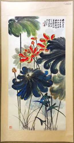 chinese flower painting by zhang daqian