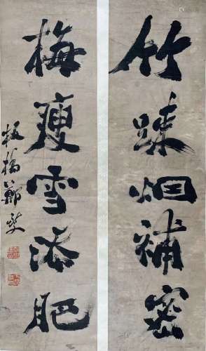 chinese calligraphy couplets by zheng banqiao