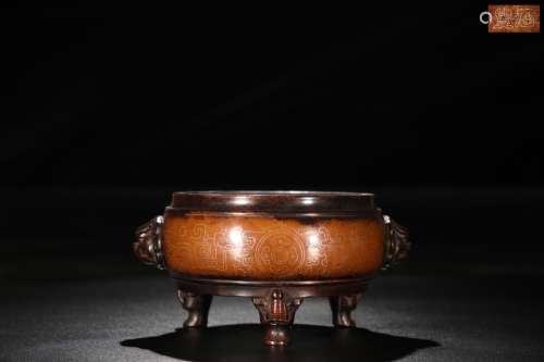 chinese gilt bronze incense burner