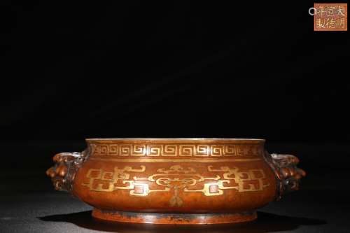 chinese gilt bronze incense burner