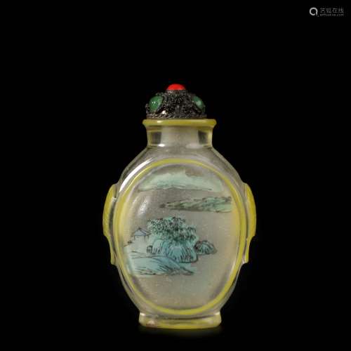chinese crystal inside-painted snuff bottle