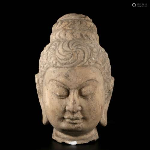 chinese stone carving head of buddha