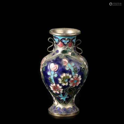 chinese burned blue small vase