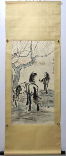 chinese xu beihong's steed painting