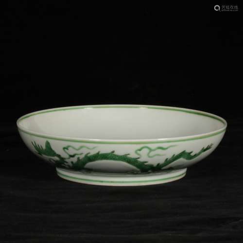 chinese green enamelled porcelain dragon pattern vase