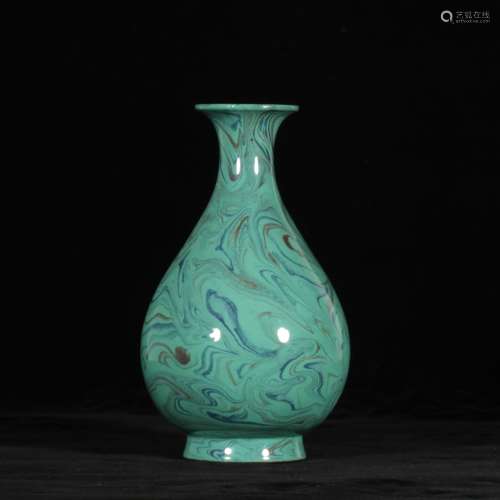chinese green glazed porcelain pear shaped vase