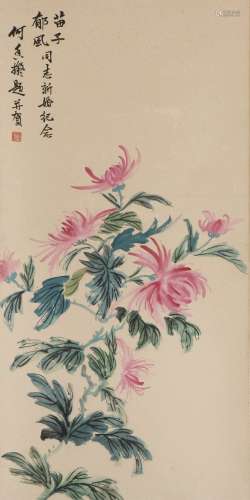 chinese flower painting by he xingling