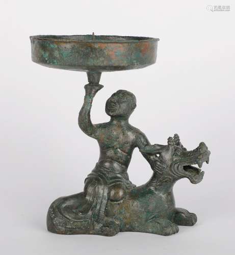 Han Dynasty - Figure Shape Bronze Candle Stand