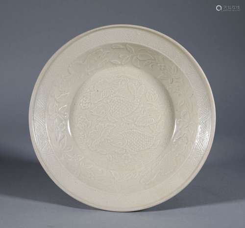 Song Dynasty - Fish Pattern Ding Ware Plate