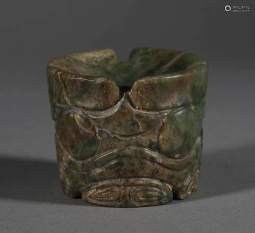 Hongshan Culture - Beast Pattern Jade Vessel