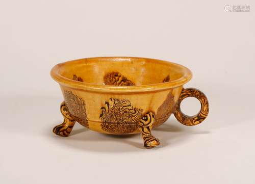 Tang Dynasty - Colored Tripod Cup