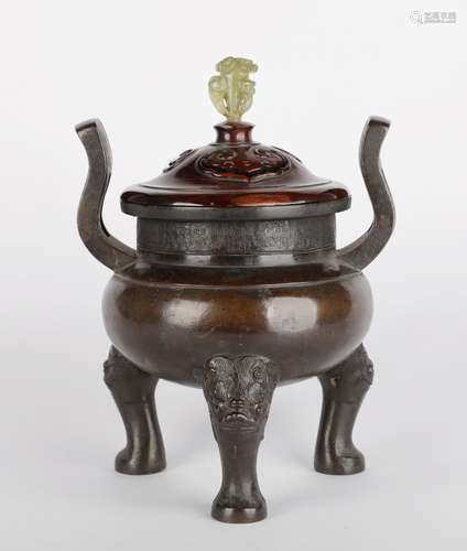 Qing Dynasty - Bronze Tripod Censer