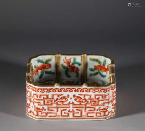 Qing Dynasty - Goldfish Pattern Brushwash
