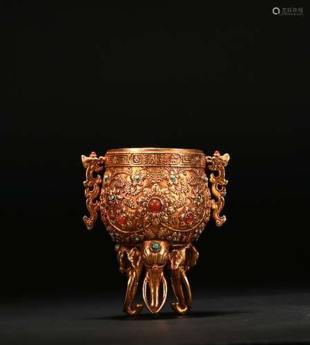 A gilt-bronze censer