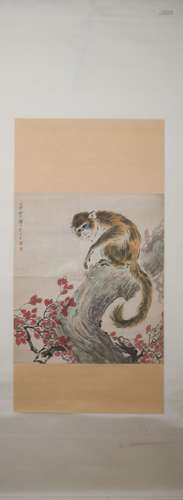 A Liu kuiling's monkey painting