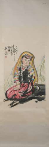 A Liu wenxi's figure painting