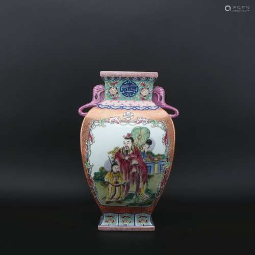 A famille-rose 'figure' jar