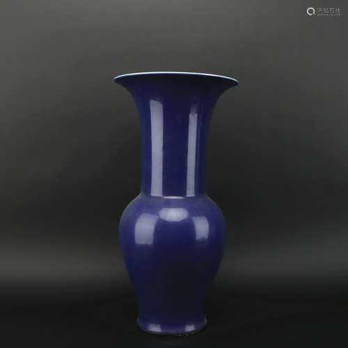 A blue glazed vase