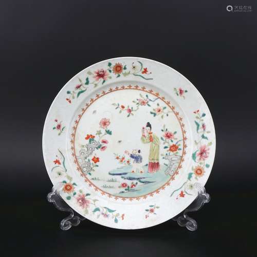 A famille-rose 'figure' dish