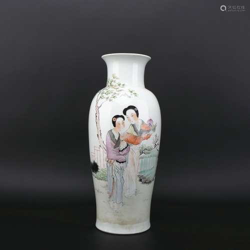 A famille-rose 'figure' vase