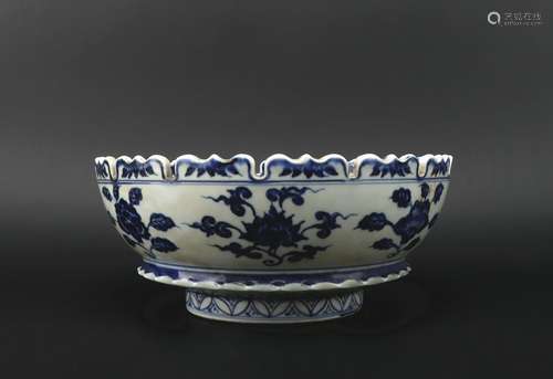 A blue and white bowl