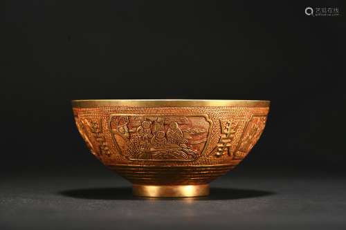 A gilt-bronze bowl