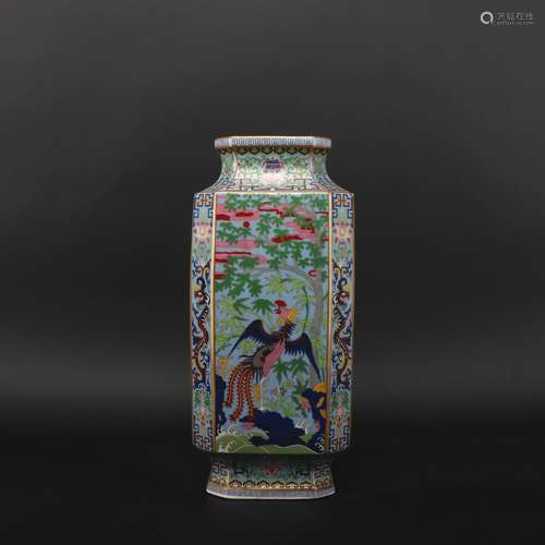 A enamel 'dragon' vase