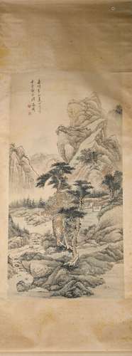 A Wen zhengming's landscape painting