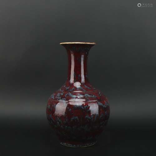 A flambe glazed vase