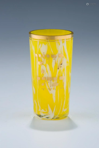 A GLASS KIDDUSH BEAKER