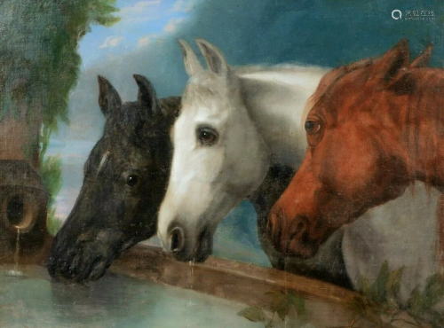 Portrait Of Three Horse Heads Oil Painting