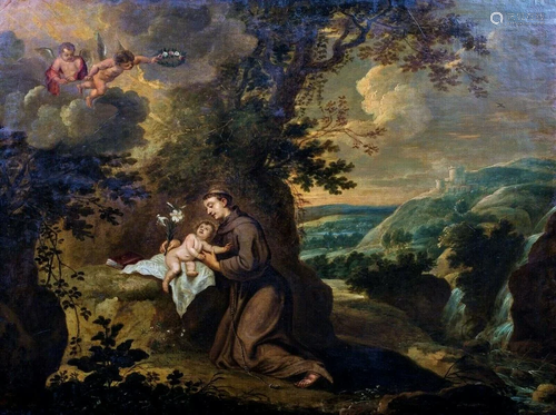 Vision Of Saint Anthony & Christ Oil Painting