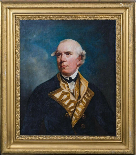 Royal Navy Portrait Admiral Barrington Oil Painting