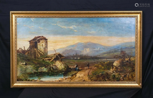 View Of Toledo Spain Landscape Oil Painting