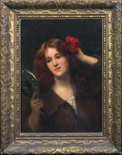 Portrait Of A Red Haired Lady Oil Painting