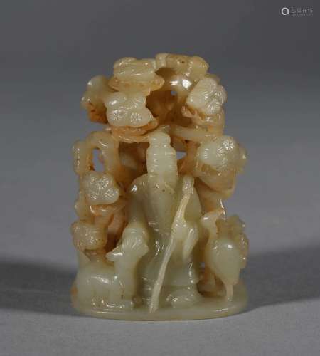 Yuan Dynasty - Patterned Jade Censer Top