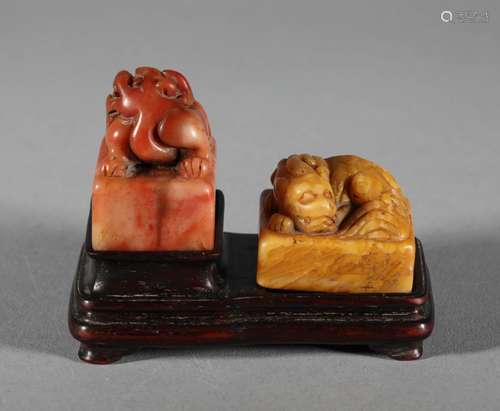 Qing Dynasty - Beast Pattern Shoushan Stone Seal