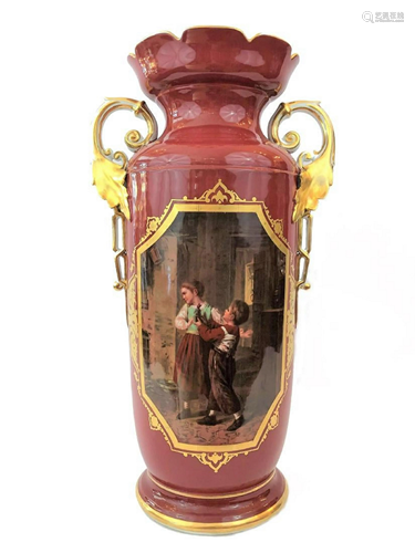 Hand Painted Old Paris Vase