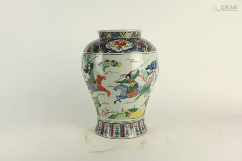 CHINESE FAMILLE ROSE BALUSTER VASE