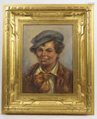 FRAMED OIL PAINTING OF A PORTRAIT