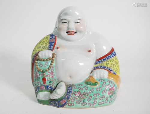 CHINESE PORCELAIN FIGURE OF HAPPY BUDDHA