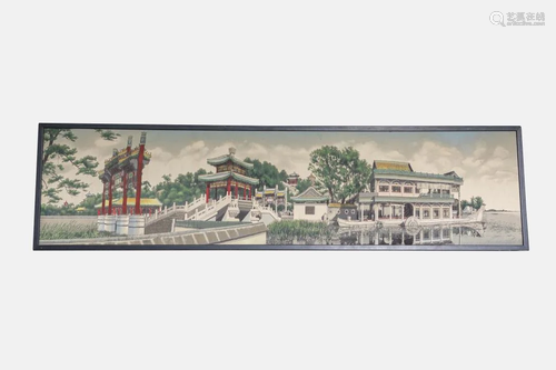 FRAMED CHINESE WOVEN SILK PANEL