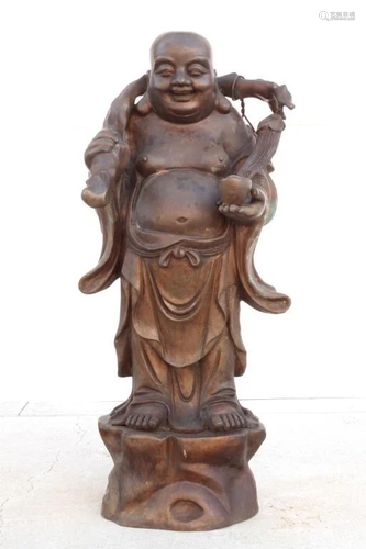 ANTIQUE BRONZE HAPPY BUDDHA