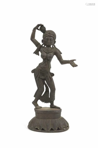 INDIAN BRONZE FIGURE OF A DEITY